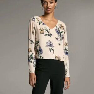 Babaton Murphy Floral Long Sleeve V-Neck Blouse Size XS